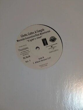 Ghetto Gutter and Gangsta Lights Out. Vinal record. Never Played. Rare Record